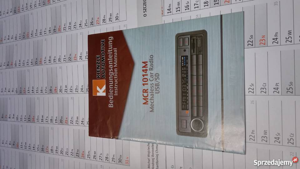 Instrukcja obsługi MCR 1014M Radio Kienzle Szamotuły