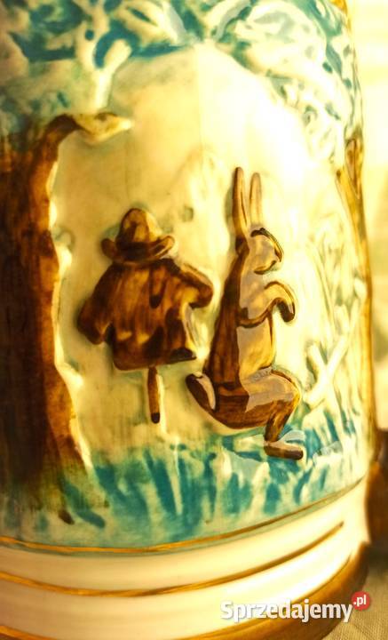 KUFEL MYŚLIWSKI porcelanowy ROYAL DUX sygnowany