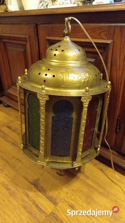 Mosiężna lampa witrażowa Włocławek