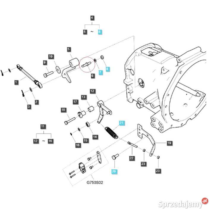 Sworzeń z gwintem M10 x 125 LS MT340 LS MT350 LS Pozostałe podkarpackie