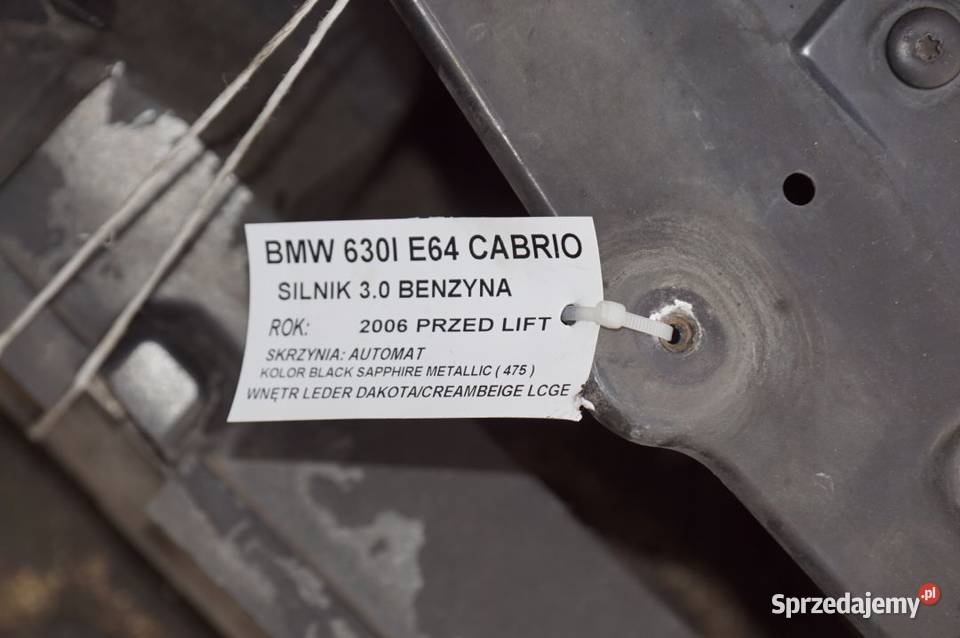 PAS PRZEDNI CHŁODNICE BMW E64 630I FVAT