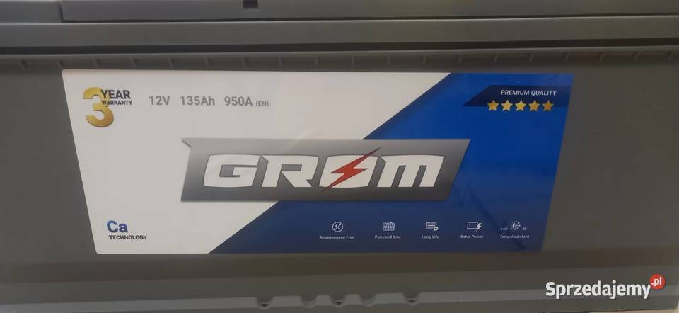 Akumulator GROM Premium 135Ah 950A ze stopką