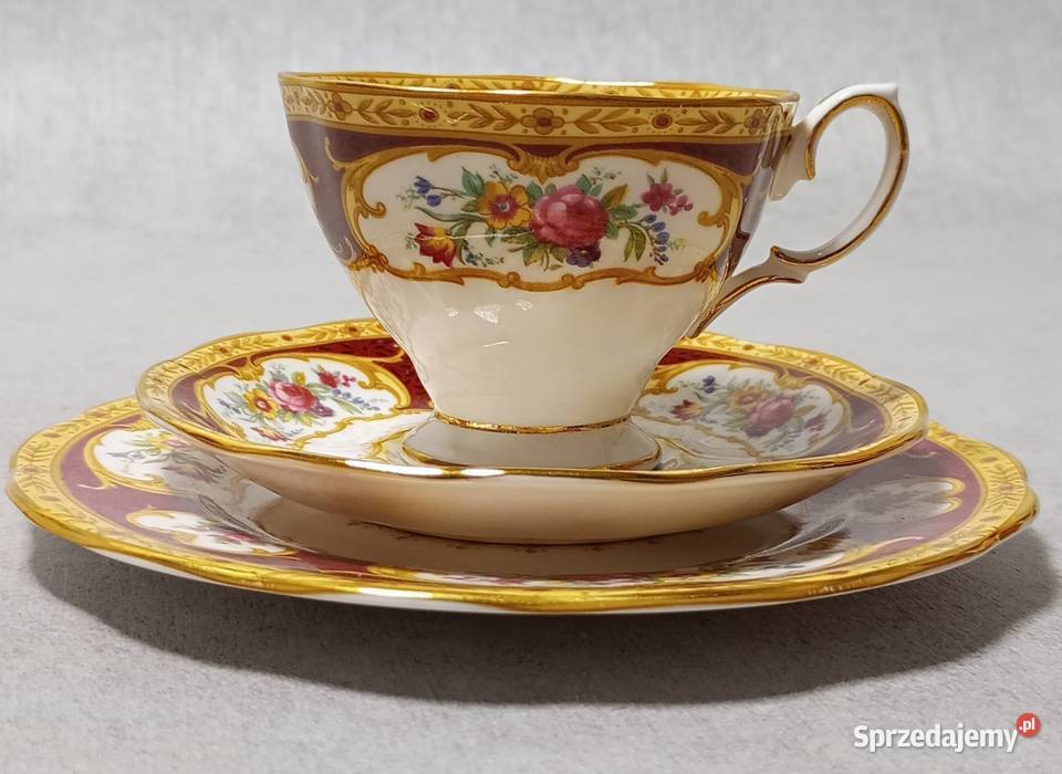 ROYAL ALBERT Lady Hamilton Burgundowy Zestaw Szczecin