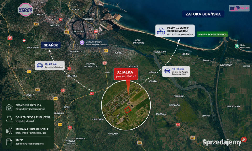 Działka Wiślinka Szkolna 1767m2