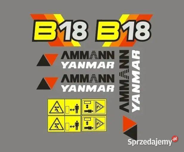 Naklejki oklejenie AMMANN YANMAR B18 Zamiennik Janików