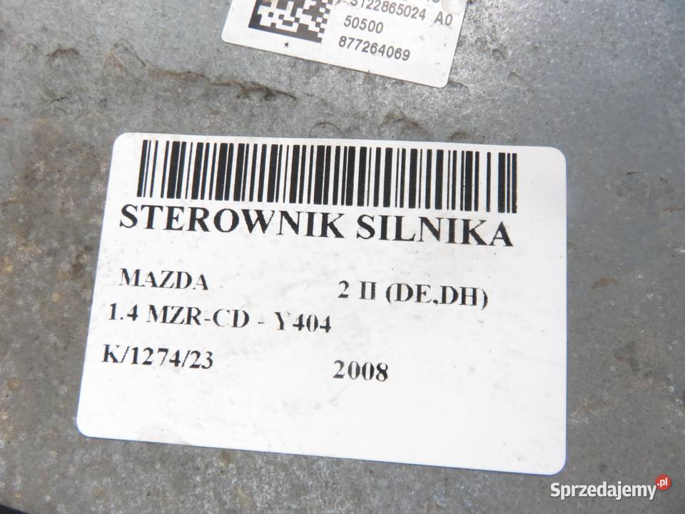 STEROWNIK MAZDA 2 II DEDH 14 MZRCD 8V2112A650CC osobowe