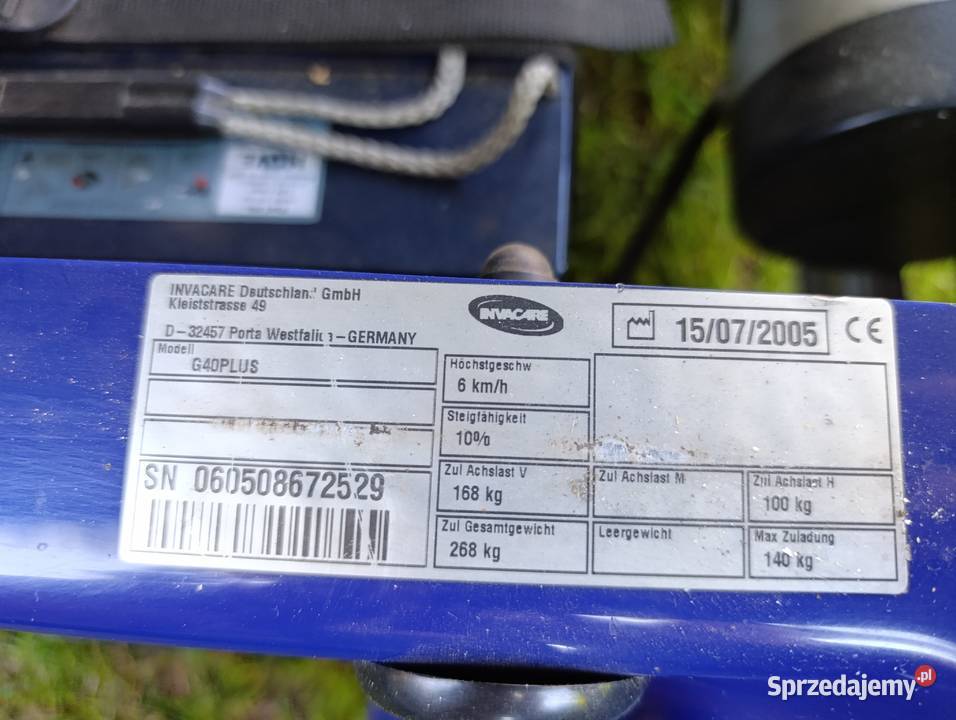 Wózek inwalidzki INVACARE G40 elektryczny Katowice sprzedam