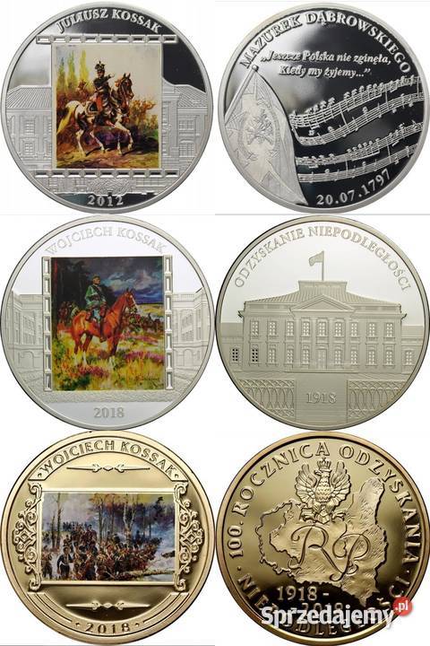 SREBRO 3 x Moneta Kossak Matejko Konstytucja Militaria
