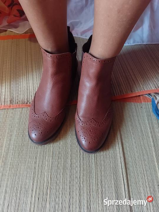 40 Brązowe Sztyblety z Londynu Botki Top Vintage Kraków