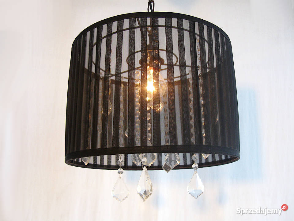 Lampa wisząca czarna kryształki czarny