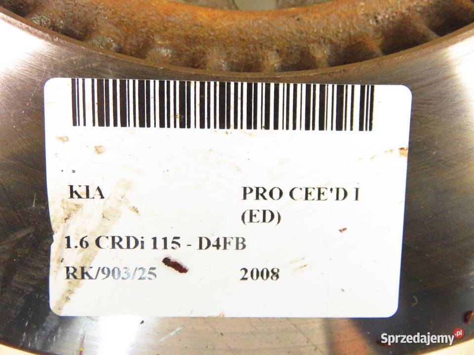 TARCZA HAMULCOWA PRZÓD KIA PRO CEED I ED 16 CRDi Tarcze hamulcowe