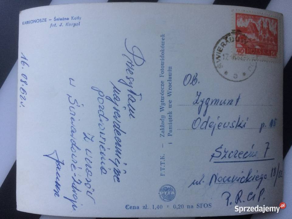 1127 Widokówka Karkonosze Śnieżne Kotły Pocztówki i karty telefoniczne Szczecin