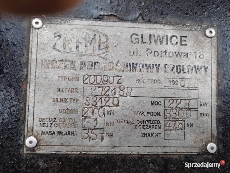 Wózek widłowy GPW ZREMB Gliwice diesel Piaszczyce sprzedam