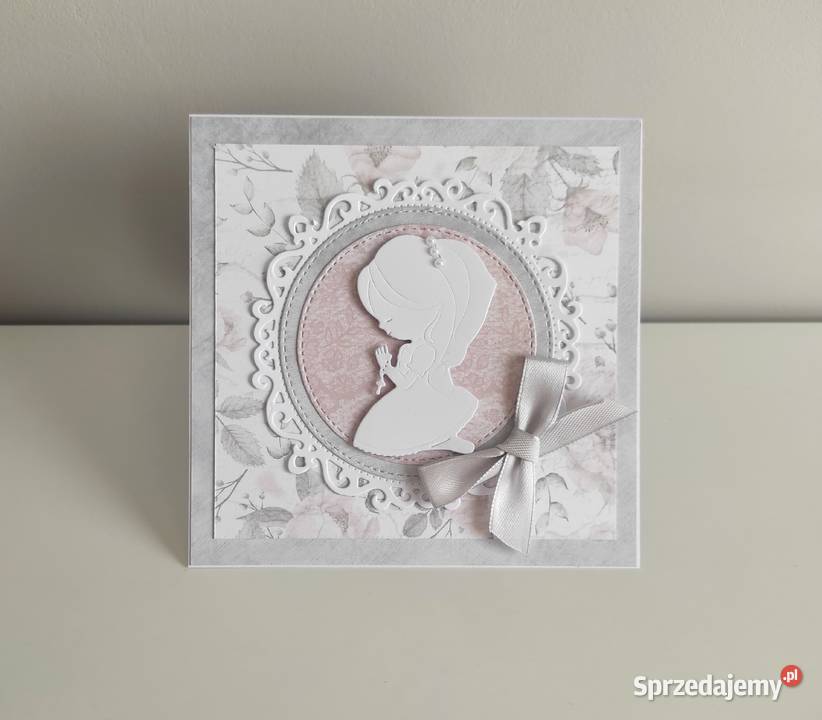 Kartka ręcznie robiona Komunia Święta handmade Łódź