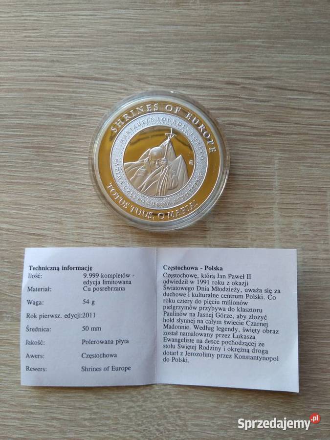 34 Medal okolicznościowy Częstochowa Chrząstawa Mała sprzedam