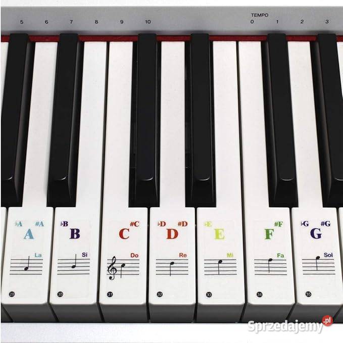 Naklejki na klawisze do nauki grania PIANINO mazowieckie Płock