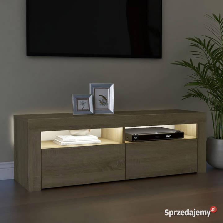 Szafka pod TV z oświetleniem LED dąb sonoma Warszawa
