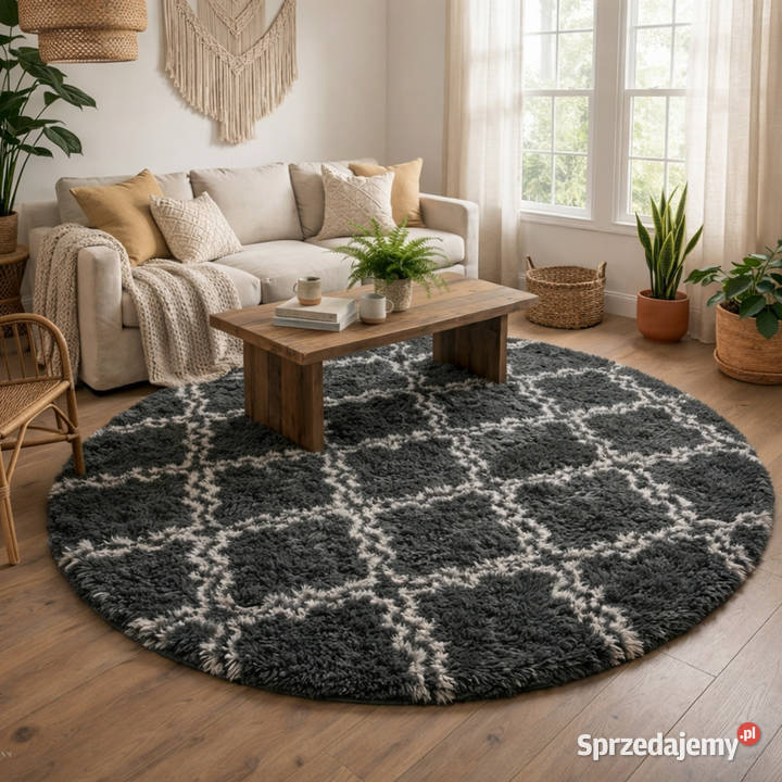 Dywan okrągły do salonu shaggy DECOR Opole