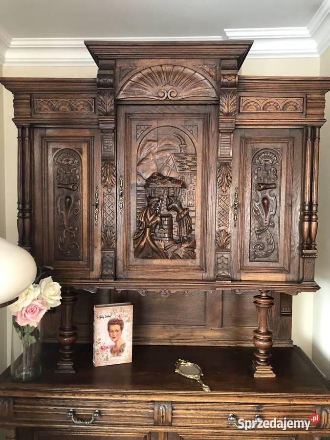 Kredens dębowy w stylu gdańskim ANTYK Gdańsk