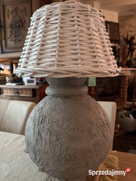 efektowna wielka lampa handmade ratan tworzywo Bystrzyca Kłodzka