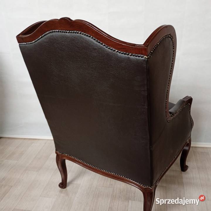 Fotel uszak Ludwikowski pełnej renowacji SKÓRA Puszczykowo sprzedam
