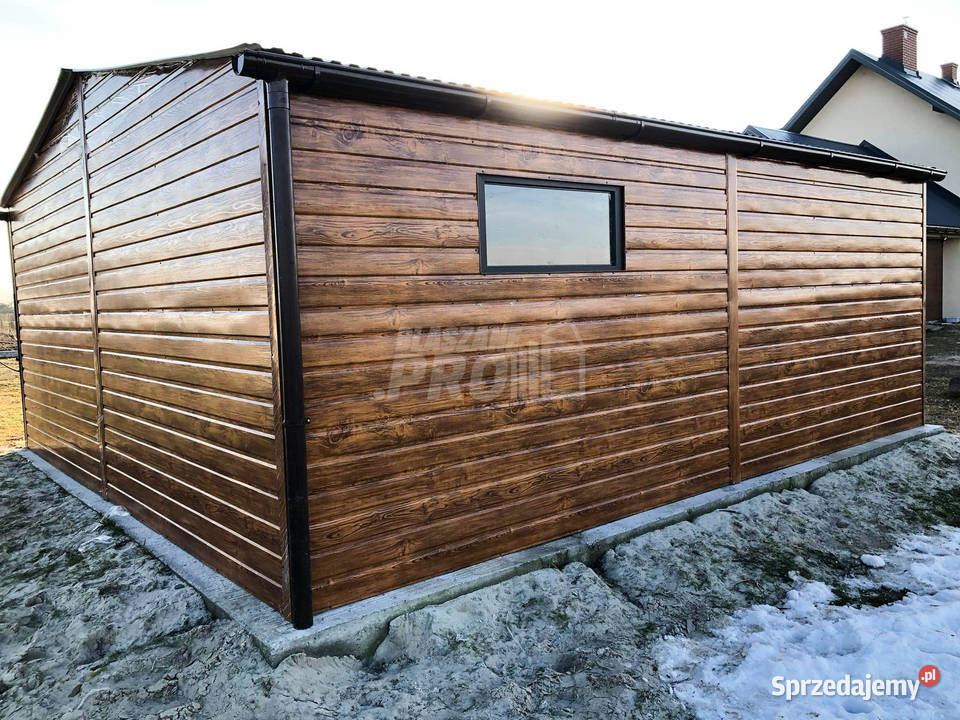 Garaż blaszany 55x6 Brama Drzwi 2x okno Rynny blacha Nysa