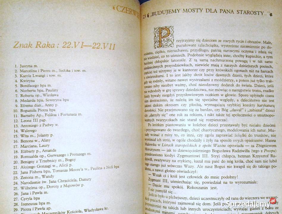 Kalendarz polski Józef Szczypka Pozostałe lubelskie sprzedam