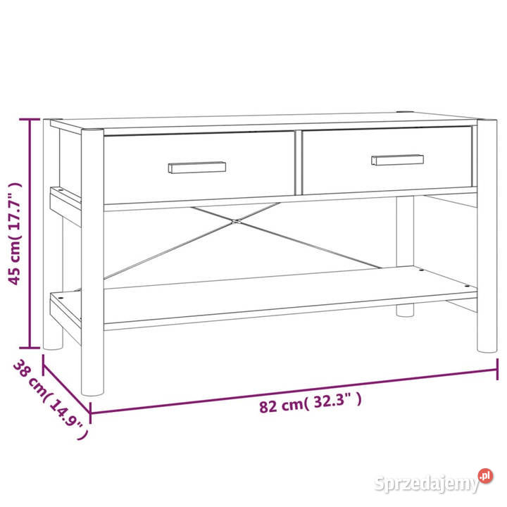 Szafka pod TV biała 82x38x45 materiał