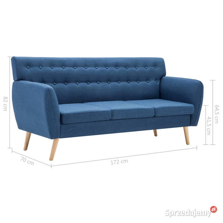3osobowa sofa tapicerowana tkaniną 172x70x82 Warszawa