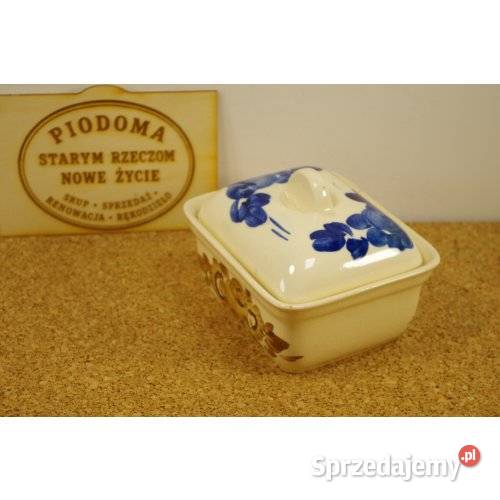 Mała maselniczka pojemnik ceramiczny z pokrywką