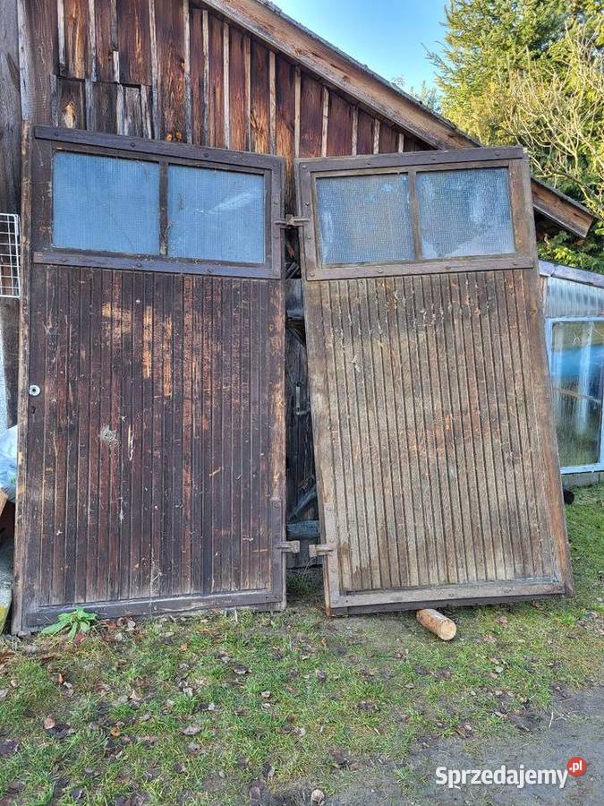 Drzwi używane drewniane garażowe wejściowe Rędziny sprzedam