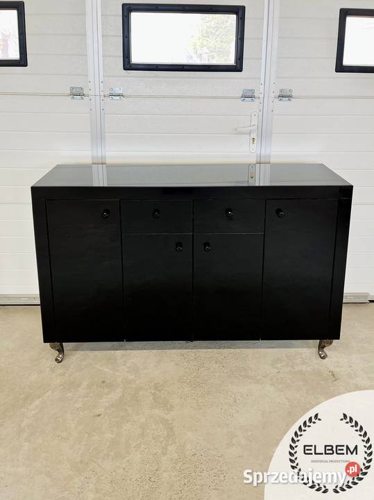 Czarna szklana komoda Glamour Katowice