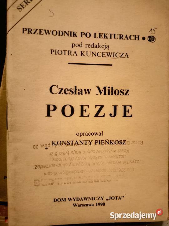 Miłosz Poezje Przewodnik lekturach księgarnia literaturoznawstwo Książki naukowe i popularnonaukowe Warszawa