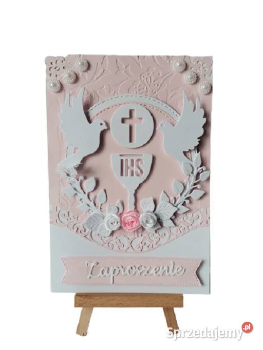 ZAPROSZENIA KOMUNIA DZIEWCZYNKA KIELICH Z HOSTIĄ Poznań sprzedam