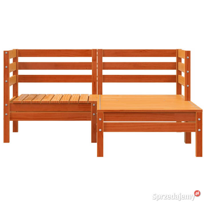 Ogrodowa sofa 2osobowa z podnóżkiem woskowy brąz Warszawa