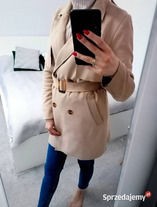 zamszowy płaszcz sinsay rozmiar XS Lubartów