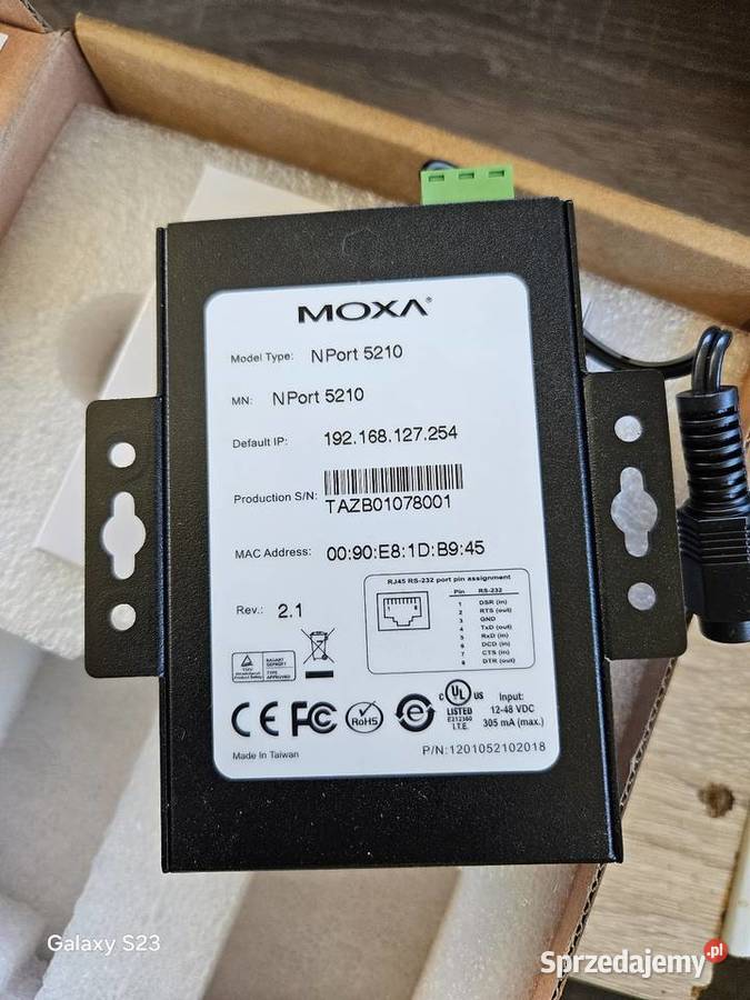 Serwer portów szeregowych Moxa 5210 Internet i komunikacja Szczecin