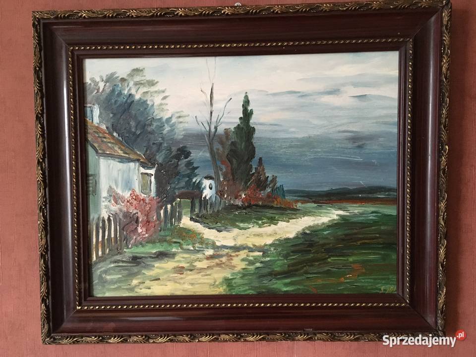 Stary obraz szwedzki pejzaż Konstnar Stig Evert Warszawa sprzedam