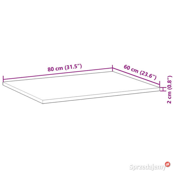Blat do łazienki 80x60x2 surowe drewno akacjowe Warszawa sprzedam
