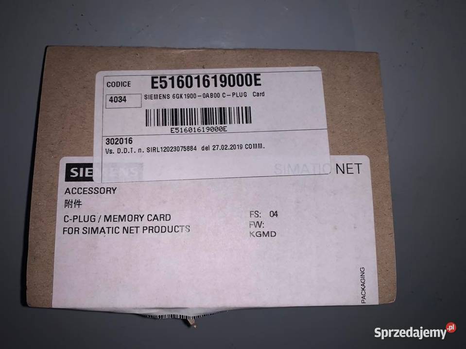 Siemens Cplug 6gk19000ab00 Moduł pamięci Warszawa sprzedam