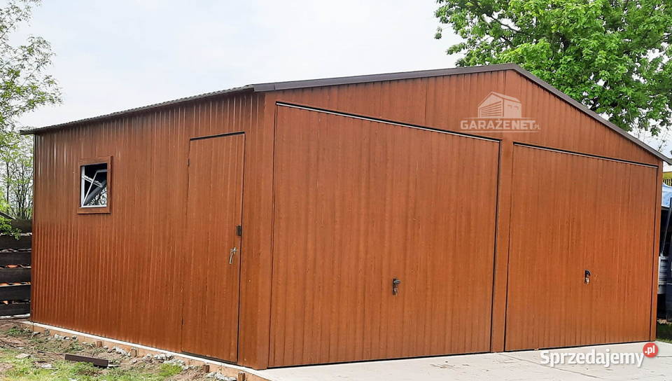 GARAŻ BLASZANY 6m x 5m DWUSPAD 2xBRAMA UCHYLNA Łapanów