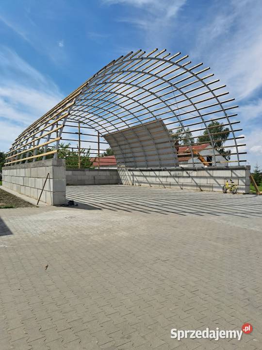 Hala łukowa 145 x 25m magazyn obora słoma garaż wielkopolskie Lisków