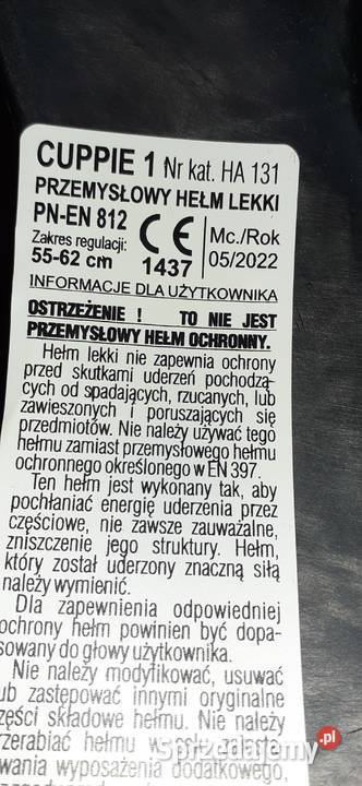 Cuppie 1 przemysłowy hełm lekki niebieski Łuków sprzedam
