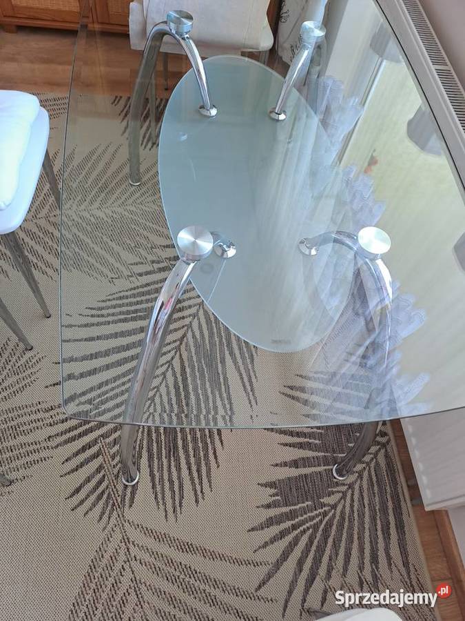 Krzesla salonowe4biale metal zdobione Gdynia