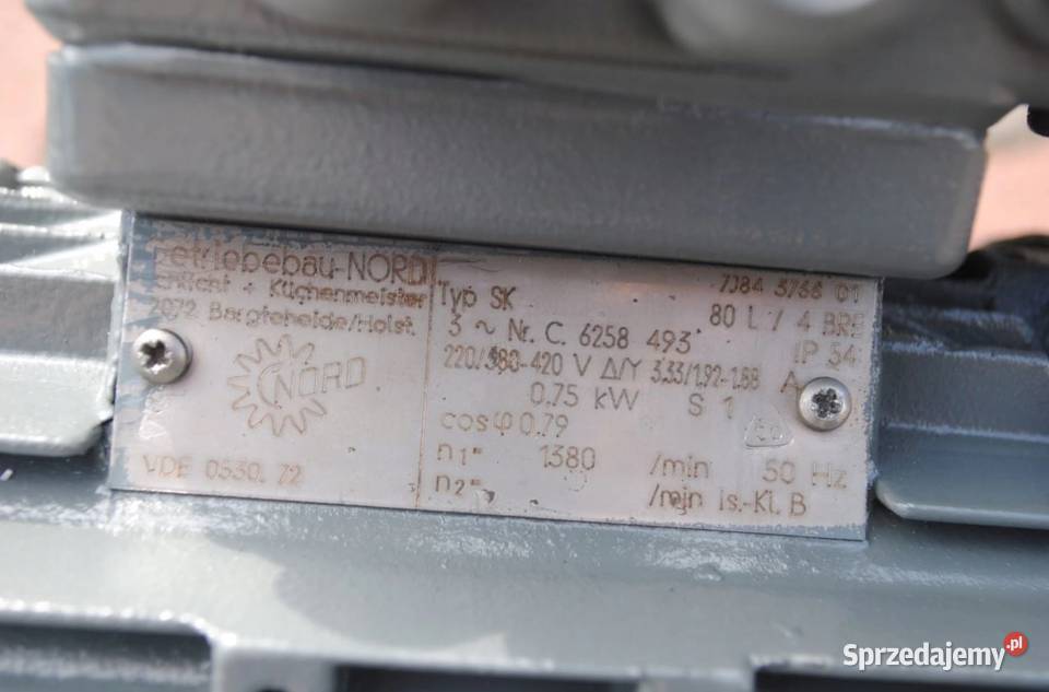 Motoreduktor 075kw 245obrmin z hamulcem NORD Kargowa