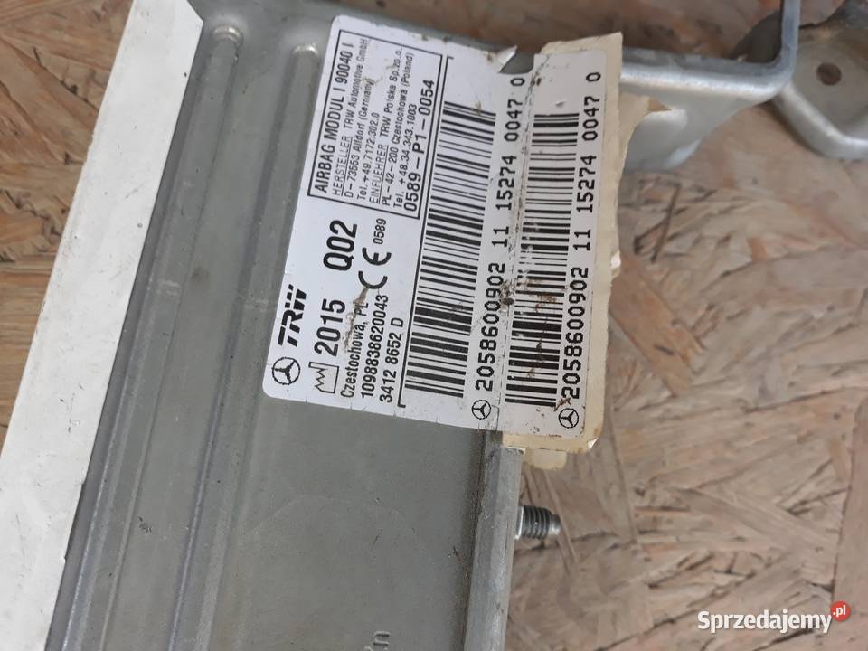 MERCEDES W205 PODUSZKA AIRBAG PRAWA TYŁ Wyposażenie wnętrza Międzychód