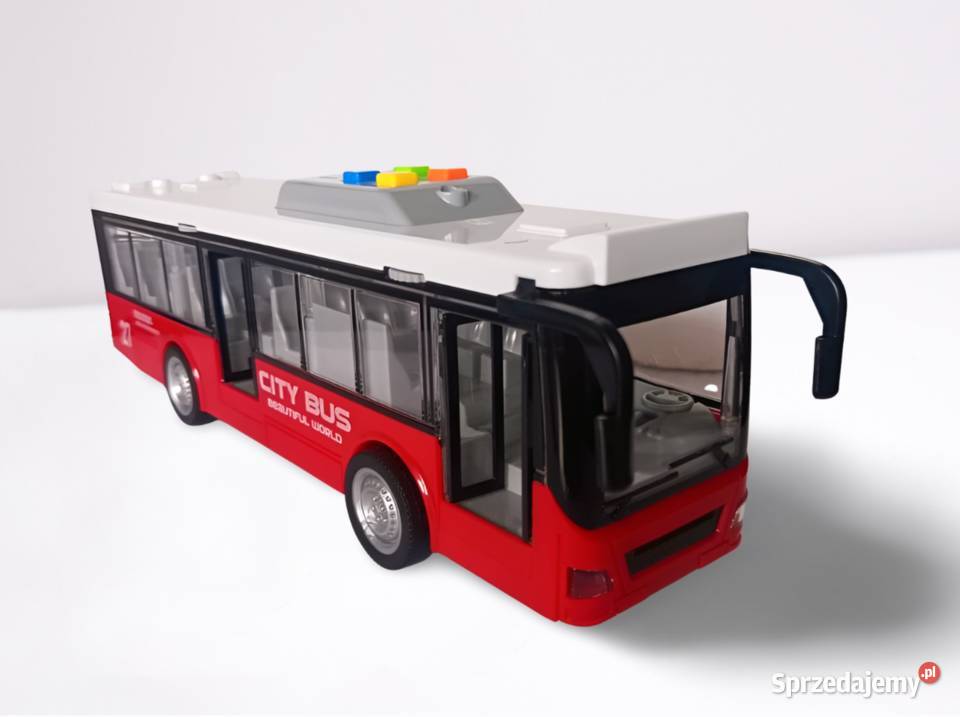 Autobus zabawka dzieci mpk czerwony otwierane Ełk