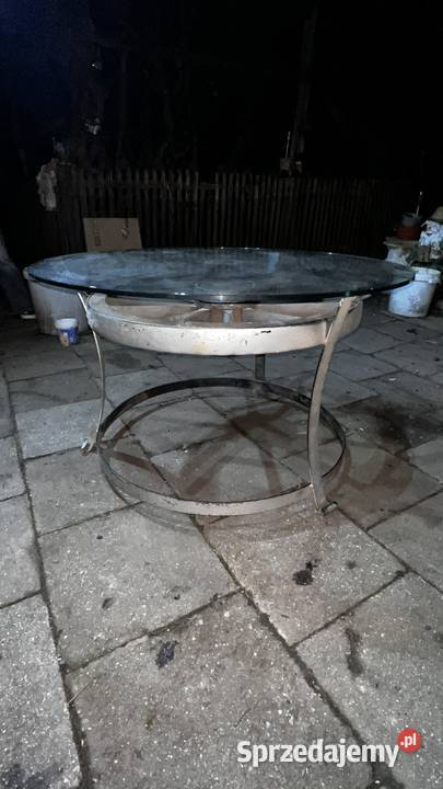 Stolik kawowy retro z koła wozu Lubin