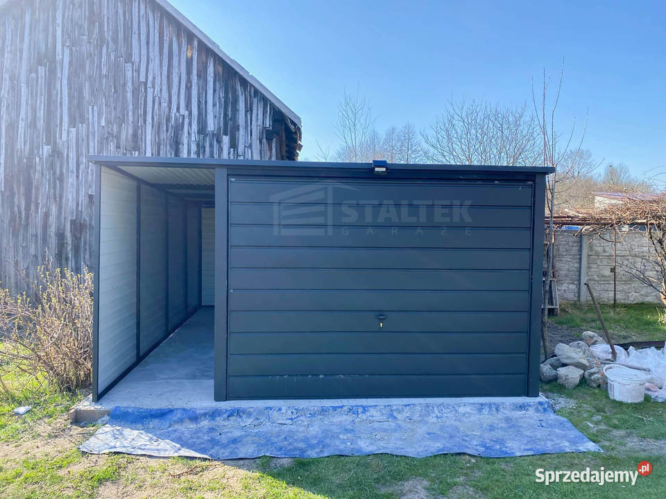 Garaż blaszany 3x4m wiata 1m Brama uchylna Dach Sprzedaż Czersk