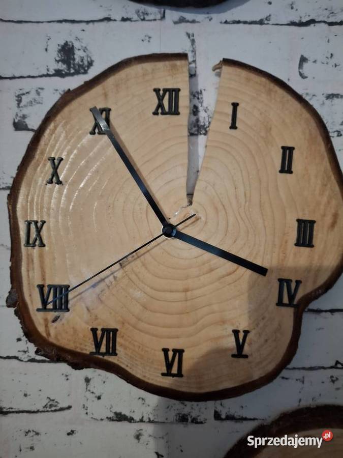 Zegar z plastra drewna średnica 30 Łódź